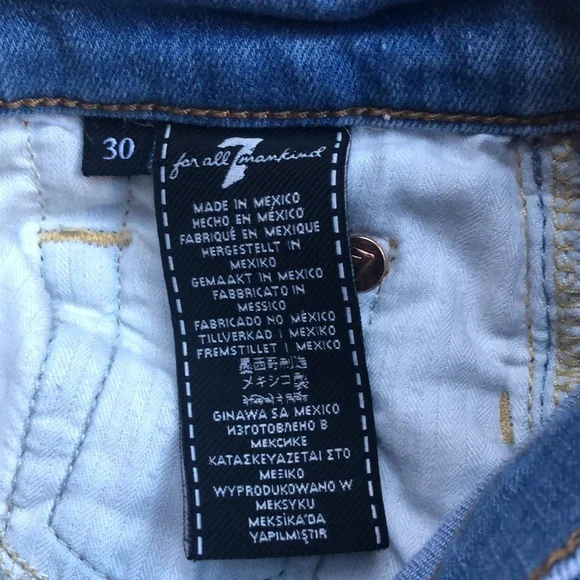 7 For All Mankind High Waist Ankle Gwenevere Striped Super Stretch Jeans - Picture 6 of 11